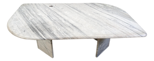 Vintage White Marble Coffee Table, 1970s