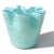 Mid-Century Modern Murano Vintage Light Blue Bubbles Gold Flecks Italian Art Glass Decorative Ruffled Rim Fazzoletto Vase For Sale - Image 3 of 5
