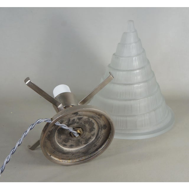 Silver French Art Deco Table Lamp by Marius Sabino 1930s France For Sale - Image 8 of 11