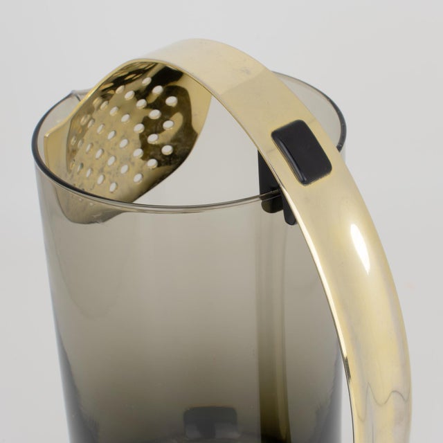 Metal Barware Cocktail Glass and Aluminum Pitcher, Italy circa 1960 For Sale - Image 7 of 10