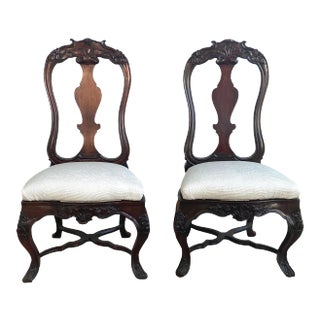 18th Century Portuguese Slipper Chairs - a Pair For Sale