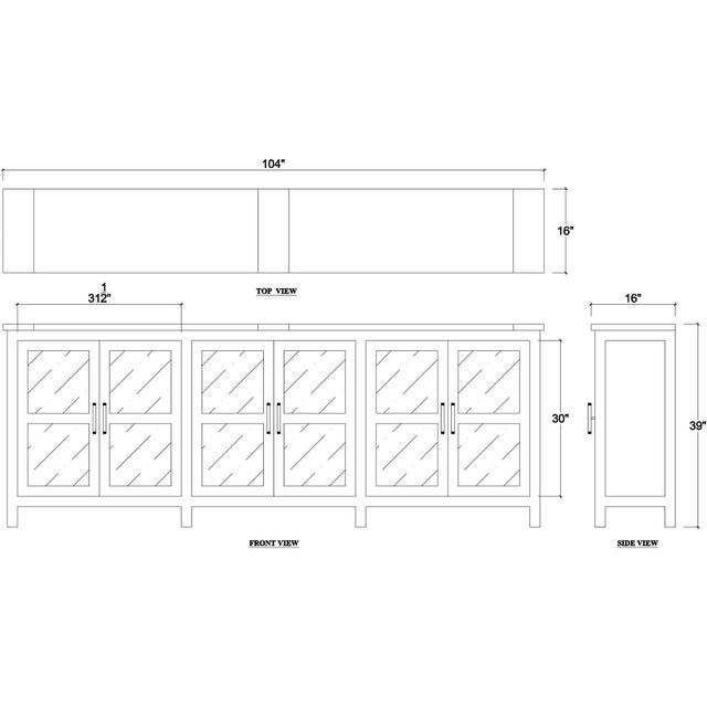 Wood Country Wood Sideboard With Glass Doors For Sale - Image 7 of 7
