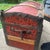 Antique Child’s Red ‘Dome’ Trunk For Sale - Image 4 of 9