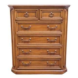 Hooker Furniture Solid Cherry Italian Neoclassical Tuscan Style 44" Chest of Drawers 60-10 For Sale