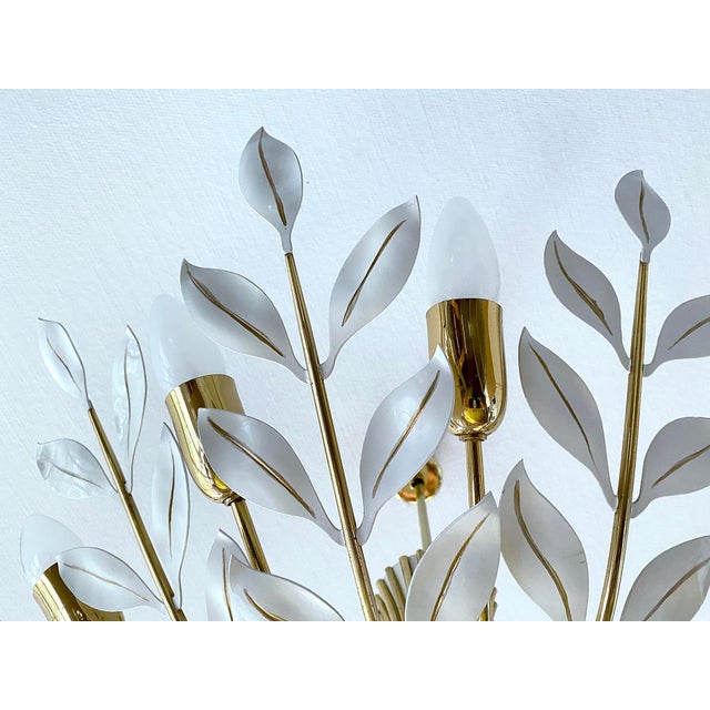 Vintage Floral Pendant Light from Vereinigte Werstaetten, 1950s For Sale - Image 11 of 18