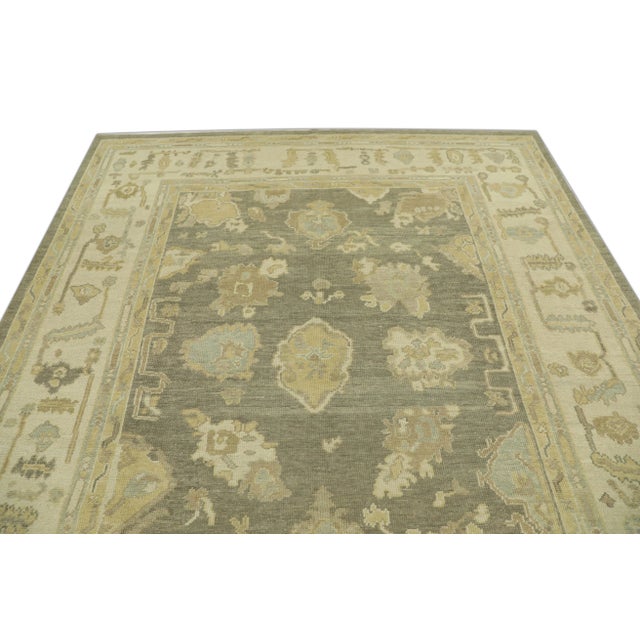 Turkish Modern Turkish Oushak Rug 7'7" x 9'1" For Sale - Image 3 of 6