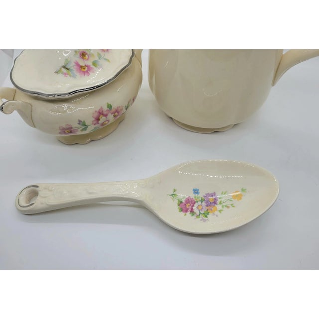 Ivory Mid 20th Century Homer Laughlin Virginia Rose Coffee Set- 4 Pieces For Sale - Image 8 of 12