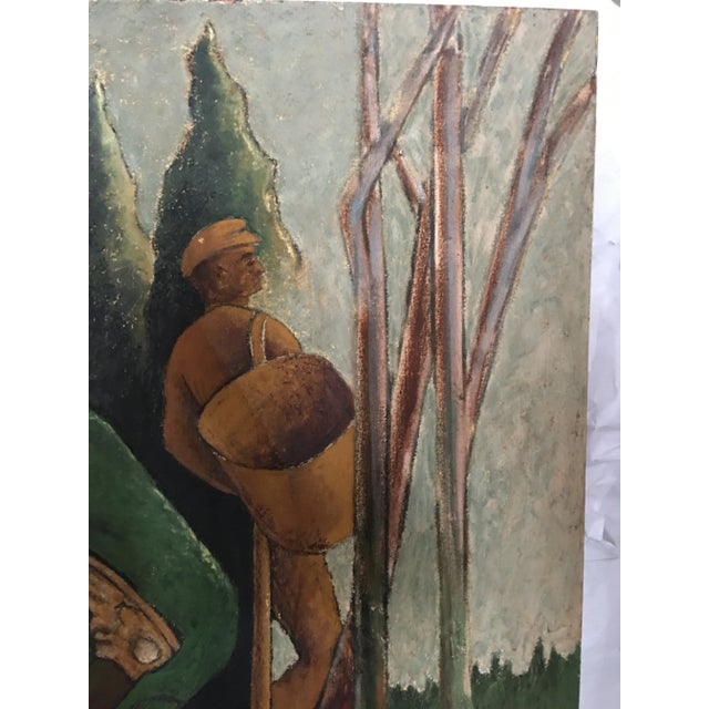 1990s Expressionist Figurative Mixed-Media Painting by Gidon Bendor For Sale In New York - Image 6 of 11