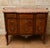 Wood Louis XV-Louis XVI Transition Style Inlaid Bombé Commode with Marble Top For Sale - Image 7 of 7