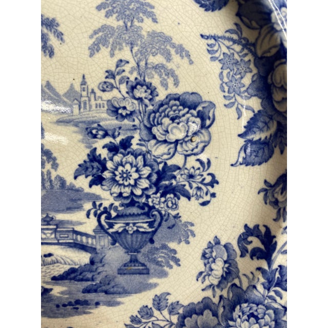Mid 19th Century Blue & White English Staffordshire Transferware Plates- Set of 5 For Sale In Baltimore - Image 6 of 13