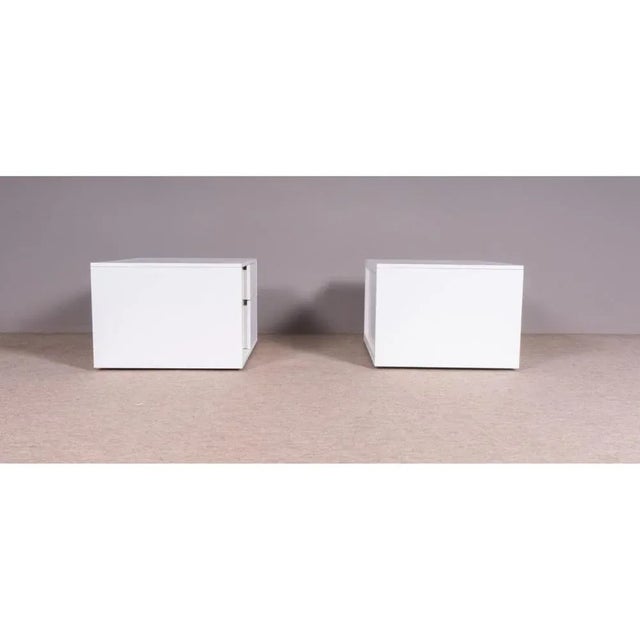 Bedside Tables in Striped Wood with 2 Drawers, Set of 2 For Sale - Image 4 of 6