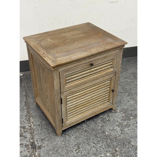 Traditional Restoration Hardware Shutter Nightstand For Sale - Image 3 of 12