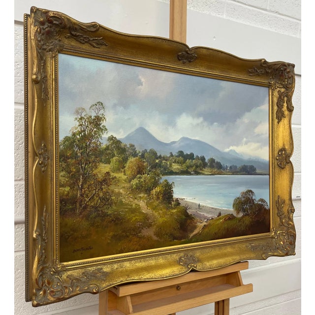 Irish Landscape Art - Original Post-War Oil Painting of Mournes from Dundrum Ireland by 20th Century Modern Artist, Denis...