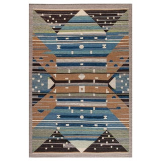 Modern Swedish Design Flat Weave Wool Rug by Doris Leslie Blau For Sale