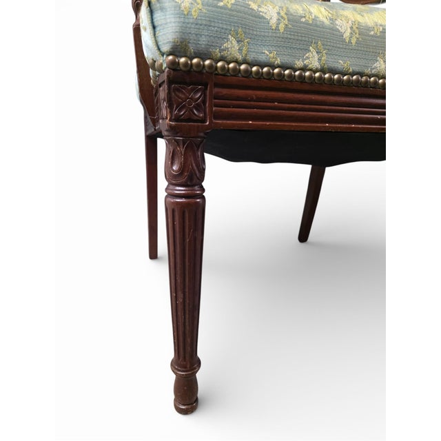 French Louis XVI–inspired 1950s Vintage Cane Back Chairs- A Pair! For Sale - Image 3 of 11