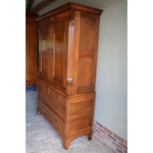 Wood Antique English Oak Cabinet, 19th Century For Sale - Image 7 of 10
