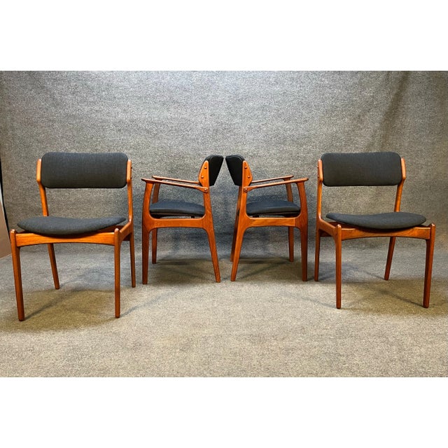 Erik Buch Set of 4 Mid Century Danish Modern Dining Chairs by Erik Buch-Model 49/50 For Sale - Image 4 of 6