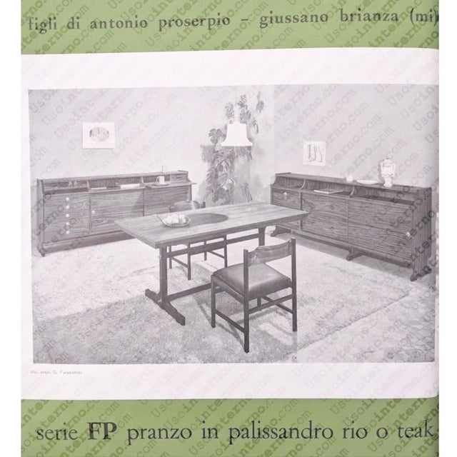 Brown FP Writing Table by Guido Faleschini for Figli di Antonio Proserpio, Italy, 1960s For Sale - Image 8 of 9