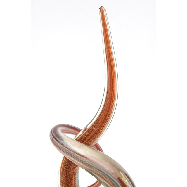 Glass Vintage Murano Swirled Signed Love Knot Glass Sculpture 80's For Sale - Image 7 of 9