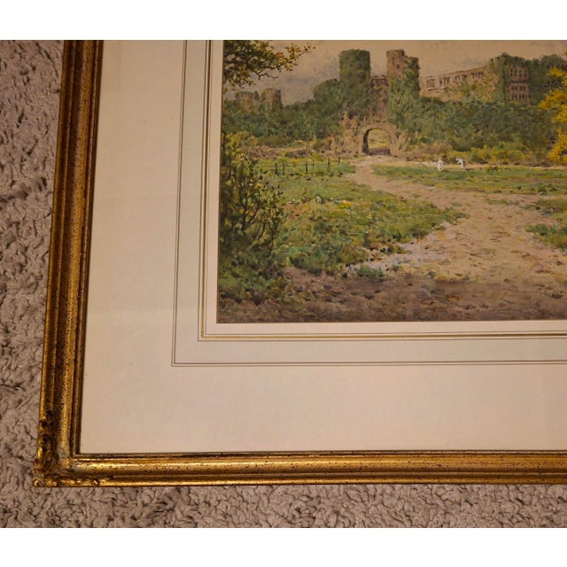 Green Berry Pomeroy Castle – Original Watercolor by Arthur Suker (1857–1940) For Sale - Image 8 of 11