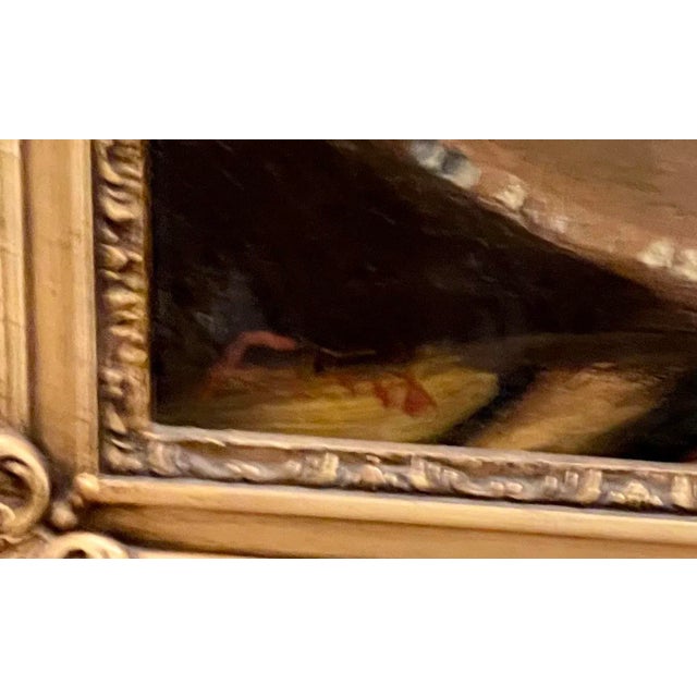 Antique Ernesto Fontana Original Oil Painting. It is beautifully mounted in a period gilded frame. Signed lower left.