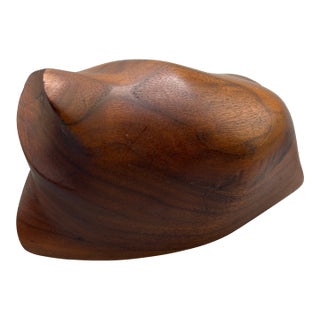 Mid 20th Century Biomorphic Wood Handheld Sculpture With Rattle After James Prestini For Sale