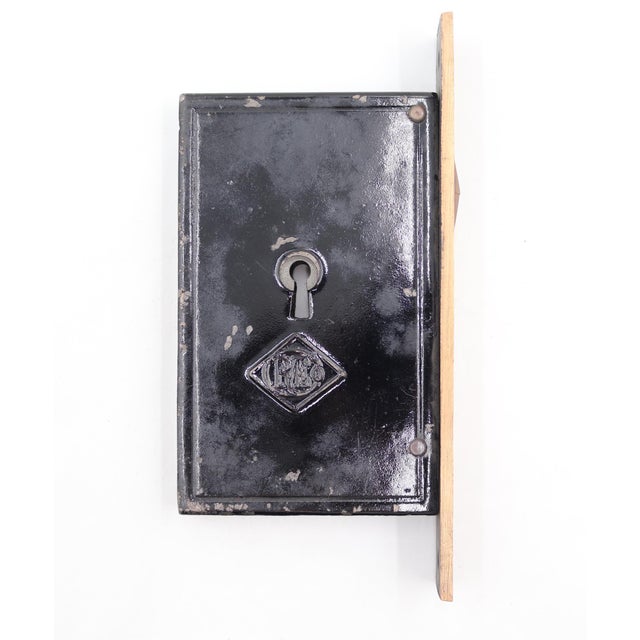 Early 20th Century Pair of Antique Aesthetic Russell & Erwin Brass Pocket Door Locks For Sale - Image 5 of 12