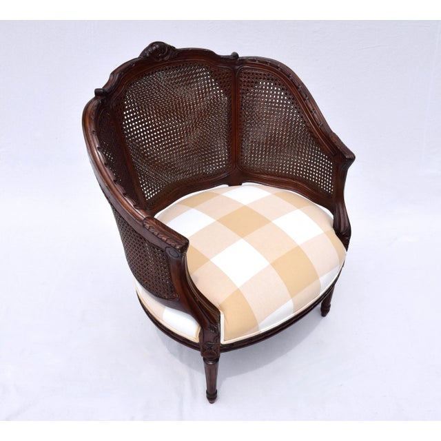 Louis XVI Style Double Cane Bergere Chairs in Walnut For Sale - Image 11 of 11