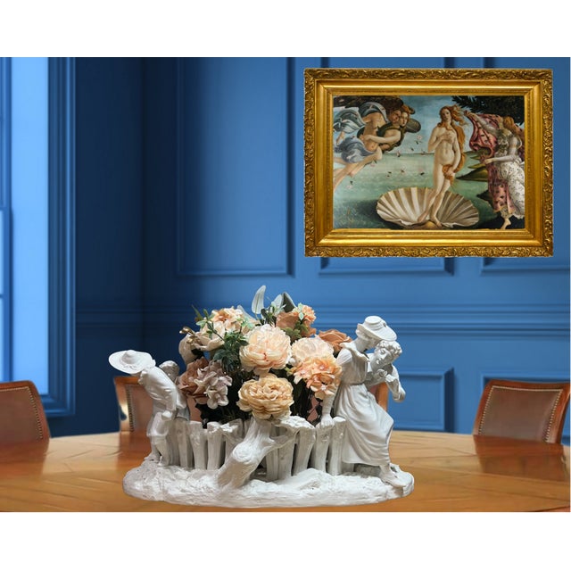 Antique White Porcelain Picket Fence Centerpiece With Courting Couple and Children Royal Worcester 1890 For Sale - Image 10 of 18