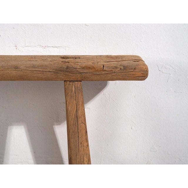 Wood Antique Oriental Wooden Bench For Sale - Image 7 of 9