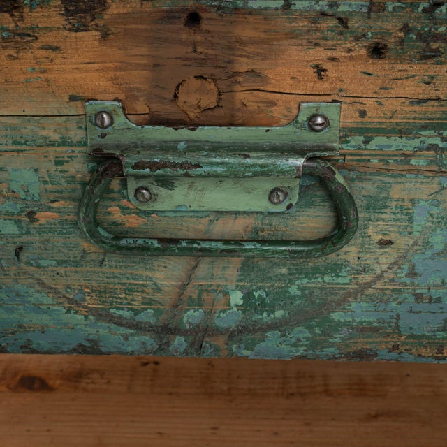 Introducing an exquisite piece of history and craftsmanship: the Early 20th Century French Metal & Wooden Work Table. This...