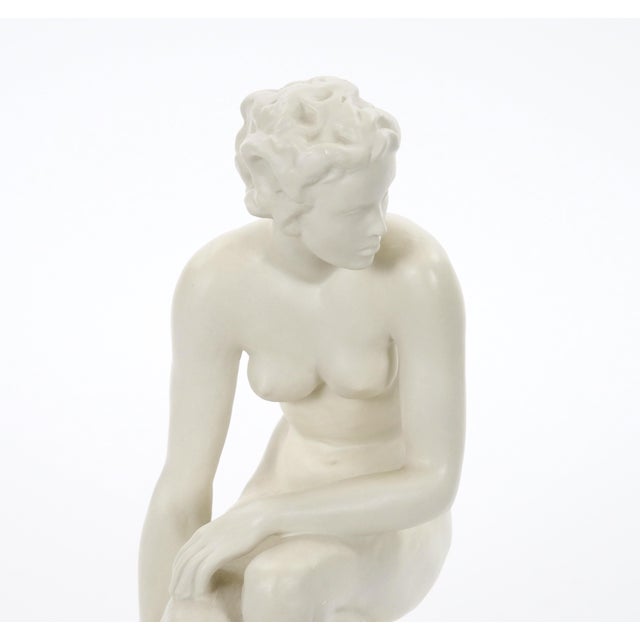 Ceramic Early 20th Century Rosenthal Porcelain “The Crouching Woman” by Fritz Klimsch For Sale - Image 7 of 10