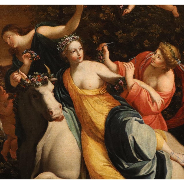 Follower of Simon Vouet, Nude The Rape of Europa, 18th Century Oil Painting on Canvas, Framed For Sale - Image 11 of 16