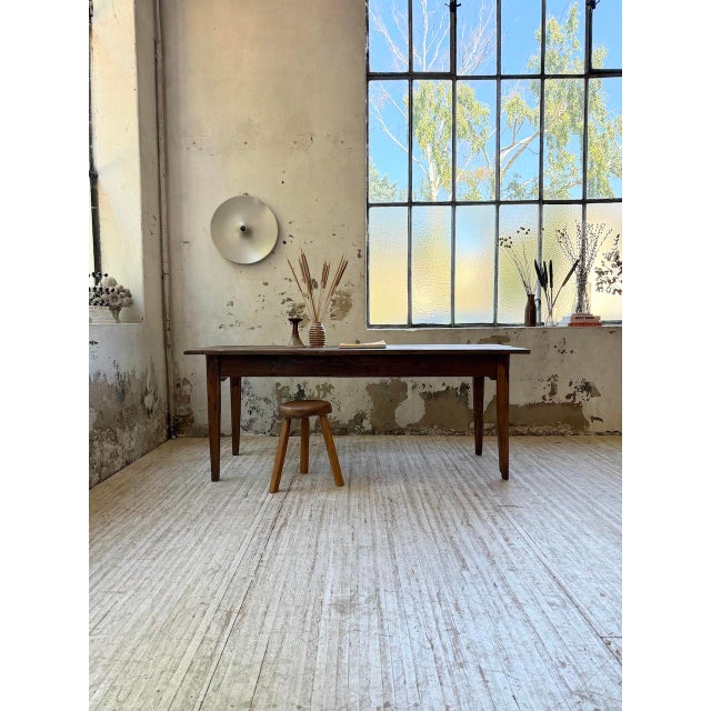 Wood Farmhouse Table in Oak with Spindle Legs, 1950s For Sale - Image 7 of 18