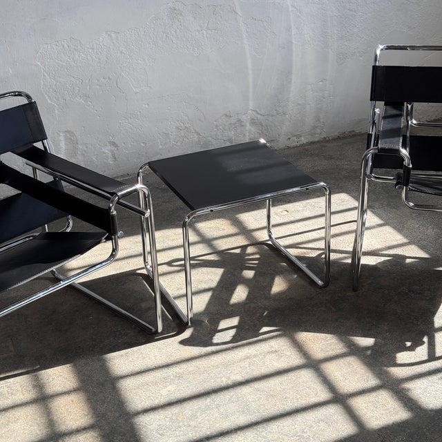 Marcel Breuer Wassily Chairs and Coffee Table by Marcel Breuer for Knoll, 1990, Set of 3 For Sale - Image 4 of 18