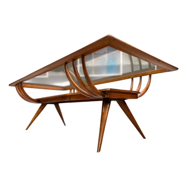 Coffee Table in Caviuna Wood & Glass, Giuseppe Scapinelli, 1950s For Sale