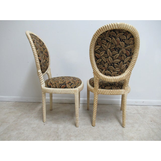 1990s Vintage Italian Regency Rope Twisted Distressed Dining Room Side Chair - a Pair For Sale - Image 10 of 12