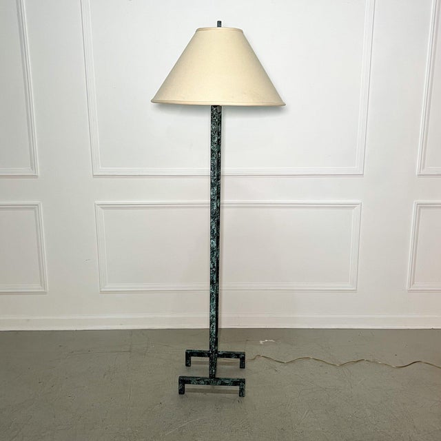 Postmodern Postmodern Wavy Iron Verdigris Floor Lamp For Sale - Image 3 of 7