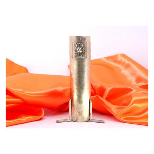 Metal Silver Candlestick with Framed Reliefs For Sale - Image 7 of 7