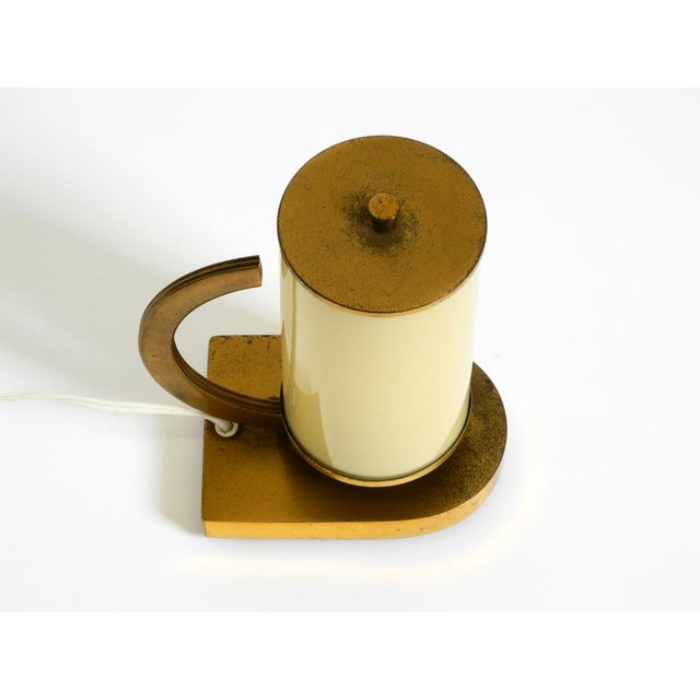 Brass Table Lamp with Opal Glass Shade, 1940s For Sale - Image 6 of 18