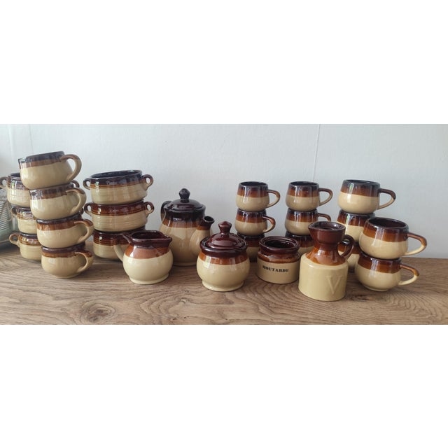 Large French Provincial Ceramic Coffee and Soup Service, 1970s, Set of 26 For Sale - Image 14 of 18
