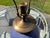 Traditional 20th Century Ethan Allen by Rockdale Union Stoneware Periwinkle Ceramic Lamp For Sale - Image 3 of 9