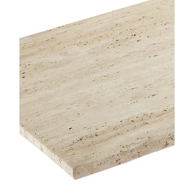 Modern Currey & Company Demi Travertine Console Table For Sale - Image 3 of 6