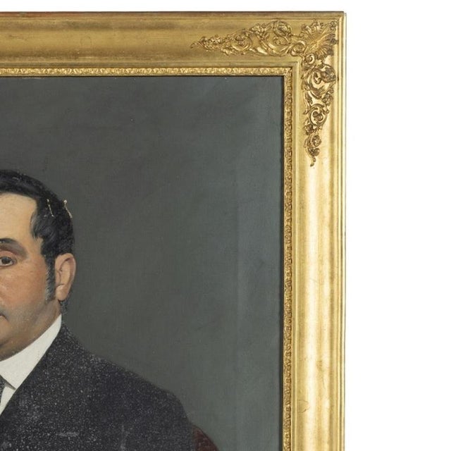 J. Stewart, Portrait of a Gentleman, Oil on Canvas For Sale - Image 4 of 6