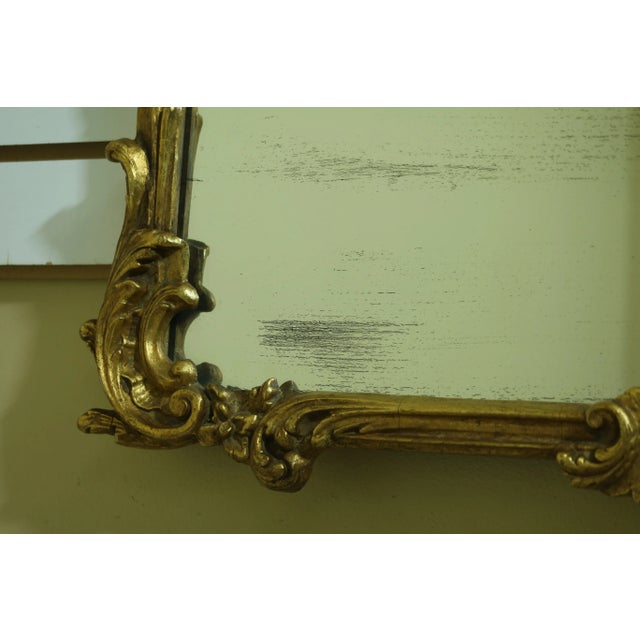 1960s Chippendale Style Gold Framed Shell Top Mirror For Sale - Image 5 of 11