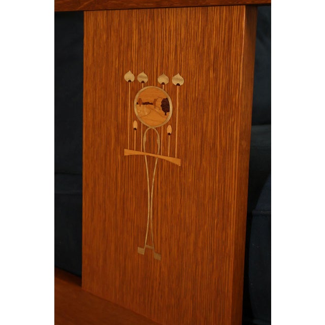 Stickley Mission Harvey Ellis Pair Of Inlaid Cube Chairs For Sale - Image 15 of 18