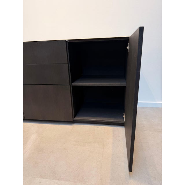 Wooden Sideboard with Glass Top For Sale - Image 5 of 6