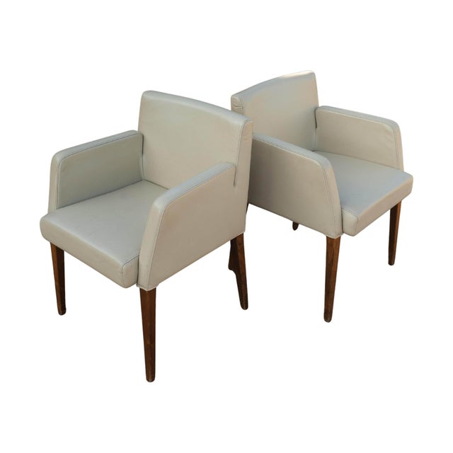 Wood Set of D20 Armchairs in Cream Leather and Beech from Hülsta, Stadtlohn, Germany, 1990s For Sale - Image 7 of 11