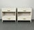 Pair Custom Linen Wrapped Open Commodes, Chests, Nightstands, White, American For Sale - Image 4 of 18
