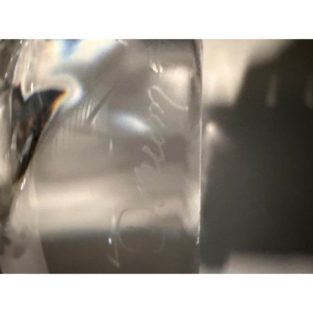 1960s Mid-Century Modernist Sculptural Crystal Candelabra Signed Daum From France For Sale - Image 5 of 9